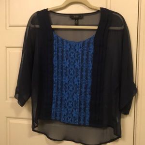 Jessica Simpson blue sheer top